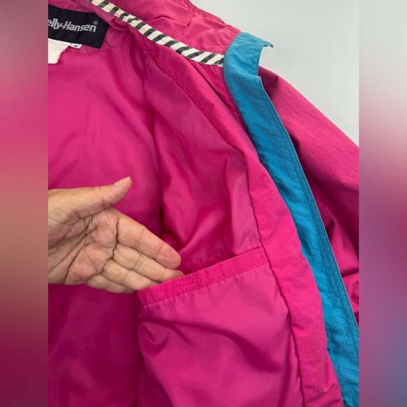 Helly Hansen VTG Late 80’s Neon Pink Ski Shell Jacket Womens Size Medium - Picture 7 of 11